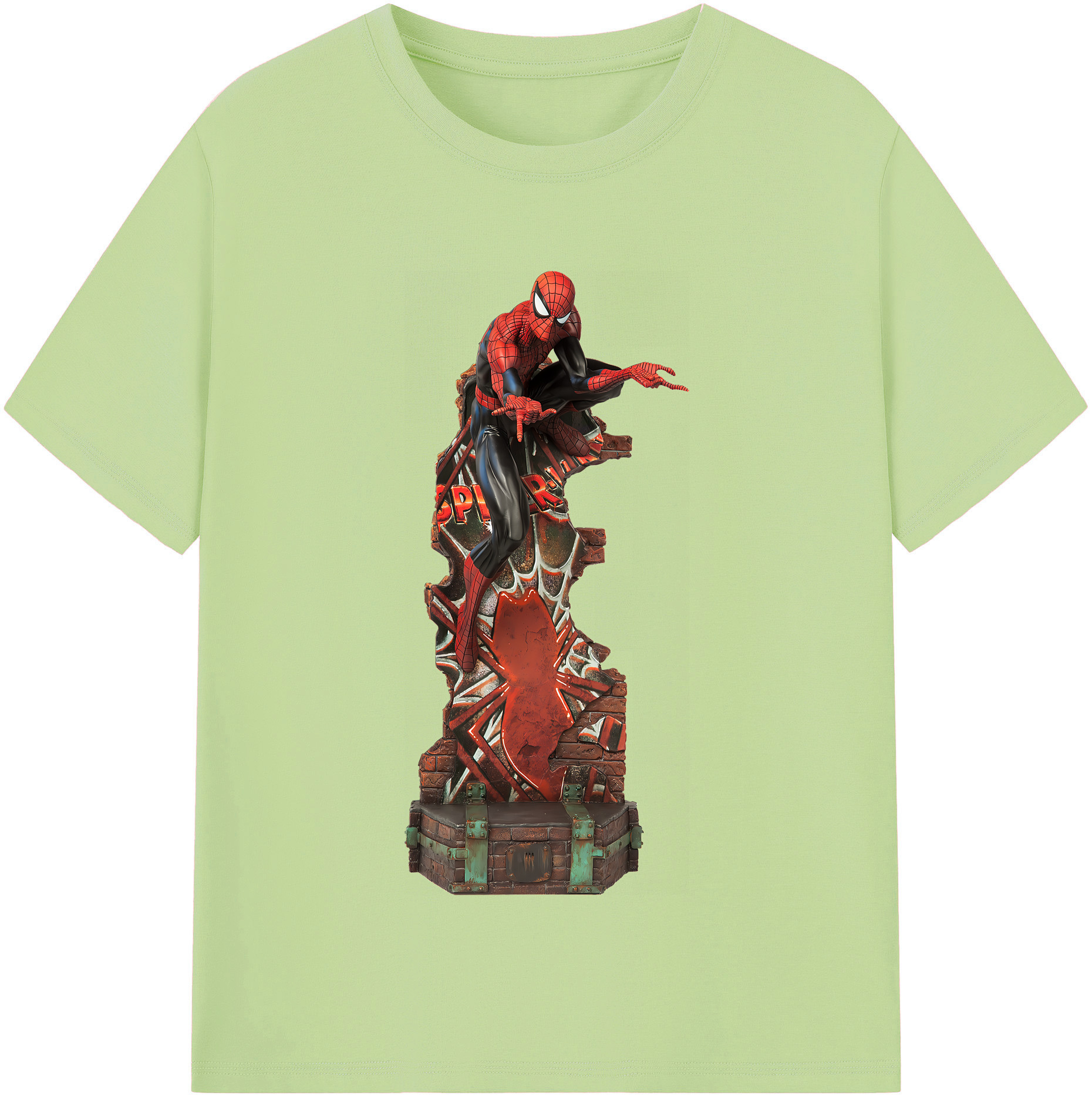 （画像用） Spider Man スパイダーマン 綿100％半袖Tシャツ（フロントプリント）